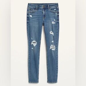 NWT Mid-Rise Rockstar Super-Skinny Distressed Jeans